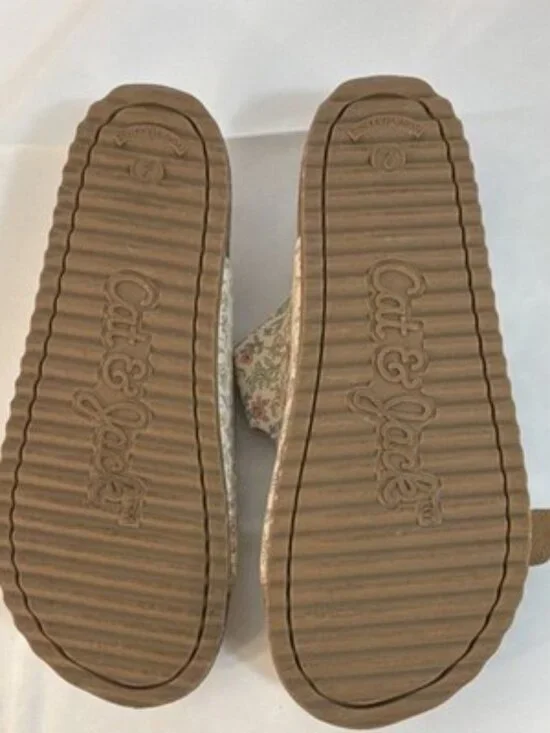 Cat & Jack Floral Buckle Slide Sandals Beige Multicolor Women's AU Size 2 - Picture 5 of 5